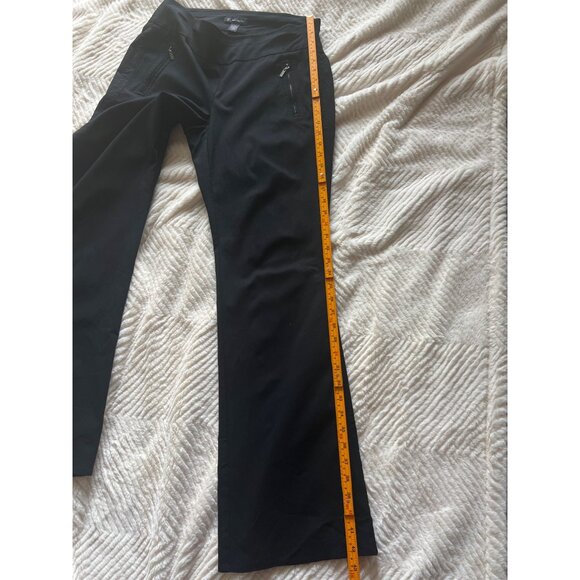 INC International Concepts Black Flare Pants Size 14 Stretch Mid Rise Faux Pocke - Picture 14 of 15
